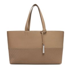 Torebka Calvin Klein. Brązowe shopperki damskie Calvin Klein, bez wzorów, bez dodatków. Za 419.99 zł.