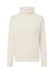 More & More sweter z golfem Kobiety Sztuczne włókno beżowy|biały, 40. Białe swetry nierozpinane damskie More & More, bez wzorów, z dzianiny, bez kołnierzyka, bez ramiączek. Za 229.95 zł.