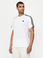 Adidas Koszulka techniczna Train Essentials 3-Stripes IB8151 Biały Regular Fit. Białe koszulki sportowe męskie Adidas, l, bez wzorów, z syntetyku, bez ramiączek, na fitness i siłownię. Za 99.99 zł.
