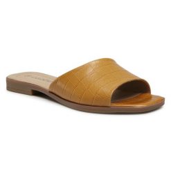Klapki Lasocki. Żółte klapki damskie Lasocki, bez wzorów, bez obcasa, bez zapięcia. Za 59.99 zł.