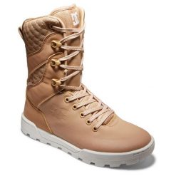 Buty DC Shoes Nadene High Leg Leather Lace-up, Kobiety. Brązowe obuwie sportowe damskie DC Shoes, bez wzorów, ze skóry, bez zapięcia. W wyprzedaży za 390.00 zł.