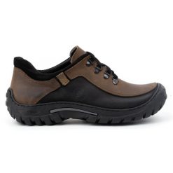 KOMODO Buty męskie trekkingowe skóra 917K brązowe. Brązowe trekkingi męskie ze skóry, bez zapięcia. Za 362.62 zł.