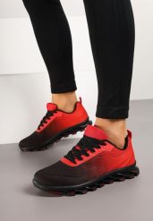 Czarno-Czerwone Buty Sportowe Sneakersy z Tłoczoną Podeszwą Leathrose. Czarne obuwie sportowe damskie Born2be, na lato, bez wzorów, z jeansu, bez zapięcia. Za 99.99 zł.