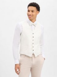 JOOP! Męska modułowa kamizelka garniturowa - Weazer Mężczyźni Regular Fit biały wzorzysty, 48. Białe garnitury męskie JOOP!, m, bez wzorów, eleganckie. Za 899.95 zł.