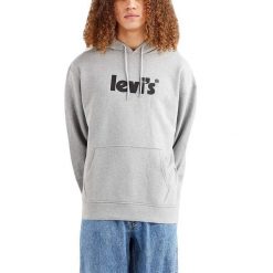 Bluza z Kapturem Relaxed Graphic Rozmiar XL Szary - 38479-0080. Szare bluzy męskie Levi's®, s, bez wzorów, z dresówki, sportowe, bez ramiączek, z kapturem. W wyprzedaży za 297.80 zł.