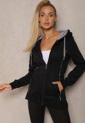 Czarna Bluza Wyściełana Polarem z Kapturem i Kieszeniami Ivalissa. Czarne bluzy damskie Renee, s, bez wzorów, z dzianiny, bez ramiączek, z kapturem. Za 89.99 zł.