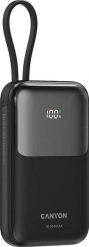 Canyon OnPower 101 z wbudowanym kablem 10000 mAh PD22.5W czarny. Czarne powerbanki . Za 69.90 zł.