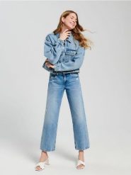 Jeansy straight low waist - niebieski. Niebieskie jeansy damskie Sinsay, bez wzorów, z bawełny. Za 89.99 zł.