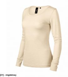 Merino Rise LS - ADLER - Merino Rise LS - Koszulka damska, 190 g/m2, 100 % merino wełna - migdałowy M. Bluzki damskie MALFINI, m, bez wzorów, z wełny, bez kołnierzyka, bez ramiączek. Za 354.02 zł.