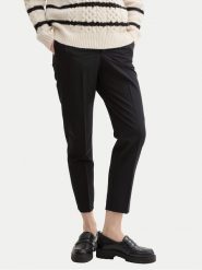 Tom Tailor Denim Chinosy 1043858 Czarny Slim Fit. Czarne spodnie materiałowe damskie TOM TAILOR DENIM, bez wzorów, z denimu. Za 109.99 zł.