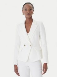 Rinascimento Marynarka CFC0128643003 Biały Regular Fit. Białe marynarki i żakiety damskie Rinascimento, bez wzorów, z syntetyku, bez kołnierzyka, bez ramiączek. Za 749.99 zł.