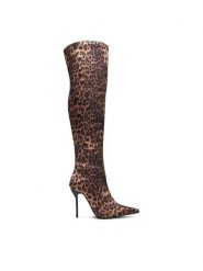 DeeZee Kozaki LXHB4-21 Brązowy. Brązowe kozaki damskie DeeZee, bez wzorów, z materiału, bez obcasa, na szpilce, bez zapięcia. Za 349.99 zł.
