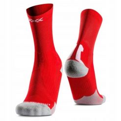 Skarpety unisex X-Socks Bike Perform Crew Rocket Red R110. Czerwone skarpetki damskie X-Socks, bez wzorów. Za 119.99 zł.
