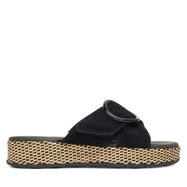 Klapki Tamaris. Czarne klapki damskie Tamaris, bez wzorów, bez obcasa, bez zapięcia. Za 339.99 zł.