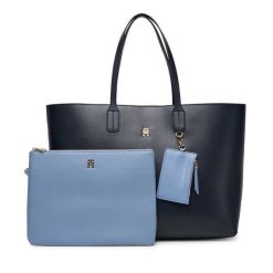 Torebka Tommy Hilfiger. Niebieskie shopperki damskie Tommy Hilfiger, bez wzorów, bez dodatków. Za 519.99 zł.