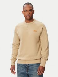 HUGO Bluza Nevacrew 50564038 Beżowy Regular Fit. Brązowe bluzy męskie Hugo, m, bez wzorów, z bawełny, bez ramiączek, bez kaptura. Za 499.99 zł.