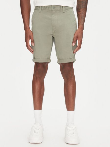 Tommy Jeans Szorty materiałowe Scanton DM0DM21950 Zielony Slim Fit. Zielone szorty męskie Tommy Jeans, bez wzorów, z bawełny. Za 319.99 zł.