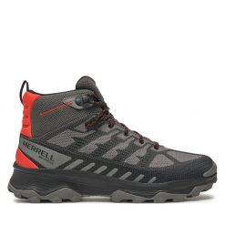 Trekkingi Merrell. Szare botki męskie Merrell, bez wzorów, bez obcasa, bez zapięcia. Za 495.99 zł.