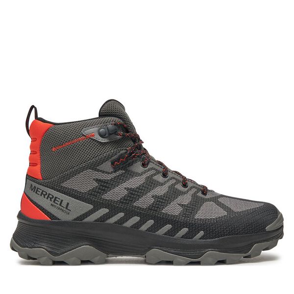 Trekkingi Merrell. Szare botki męskie Merrell, bez wzorów, bez obcasa, bez zapięcia. Za 495.99 zł.