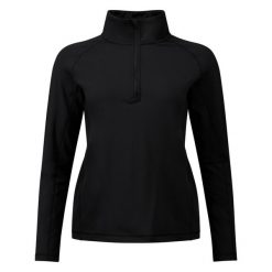 Kurtka narciarska 1/4 Zip damska Rossignol Stretch. Czarne kurtki sportowe damskie Rossignol, l, bez wzorów, z polaru, bez ramiączek, bez kaptura, narciarskie. Za 348.25 zł.