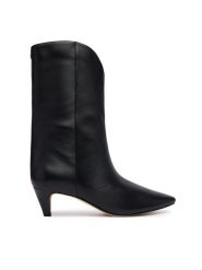 MICHAEL Michael Kors Botki Daniela Mid 40F6DNME6L Czarny. Czarne botki damskie MICHAEL Michael Kors, bez wzorów, ze skóry, bez obcasa, na szpilce, bez zapięcia. Za 1,129.00 zł.