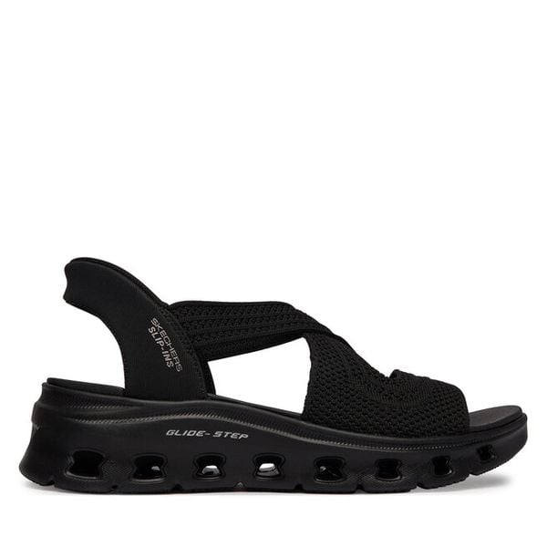Sandały Skechers. Czarne sandały damskie Skechers, bez wzorów, bez obcasa, na płaskiej podeszwie, bez zapięcia. Za 306.99 zł.