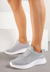 Szaro-Niebieskie Buty Sportowe Sneakersy Ombre na Piankowej Podeszwie Arelinas. Szare obuwie sportowe damskie Born2be, bez wzorów, bez zapięcia, na fitness i siłownię. Za 109.99 zł.