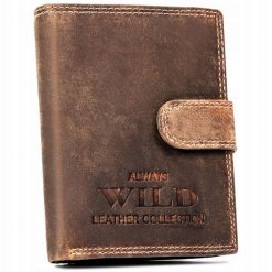 Portfel męski Always Wild N4L-CHM-BL j. brązowy. Brązowe portfele męskie Always Wild, bez wzorów, z nubiku. Za 44.99 zł.