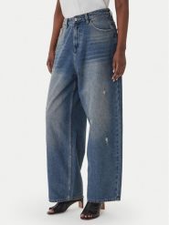 Eleh Jeansy EL098 Niebieski Wide Leg. Niebieskie jeansy damskie Eleh, bez wzorów, z bawełny. Za 424.99 zł.