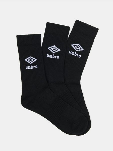 Prążkowane skarpetki 3 pack Umbro - czarny. Czarne skarpety męskie Sinsay, bez wzorów, prążkowane. Za 22.99 zł.