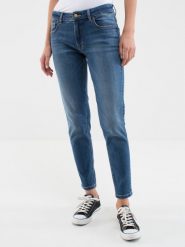 Jeansy damskie niebieskie Maggie 356. Niebieskie jeansy damskie BIG STAR, bez wzorów, z denimu, casualowe, z standardowym stanem. W wyprzedaży za 199.99 zł.