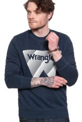 WRANGLER CREW SWEAT NAVY W6M3HA114 112130741. Niebieskie bluzy męskie Wrangler, m, bez wzorów, bez ramiączek, bez kaptura. Za 139.99 zł.