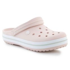 Klapki Crocs Crocband 11016-6UR różowe. Czerwone klapki damskie bez wzorów, klasyczne, bez obcasa, bez zapięcia. Za 374.47 zł.