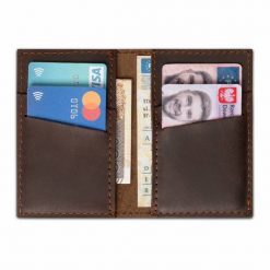 Skórzany Portfel Męski SW03 Brødrene Ciemny Brąz. Portfele męskie Brødrene, bez wzorów, ze skóry. Za 79.00 zł.