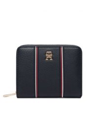 Tommy Hilfiger Portfel Th Icon Med Za W/Flap Corp AW0AW18653 Granatowy. Niebieskie portfele damskie Tommy Hilfiger, ze skóry. Za 269.99 zł.