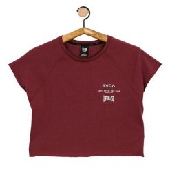 Koszulka sportowa damska Rvca Everlast Raglan Musc. Brązowe koszulki sportowe damskie RVCA, s, bez wzorów, z bawełny, bez ramiączek. Za 62.00 zł.