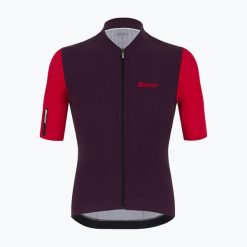 Koszulka rowerowa męska Santini Redux Vigor. Czerwone bluzy męskie SANTINI, l, bez wzorów, sportowe, bez ramiączek, bez kaptura. Za 399.99 zł.