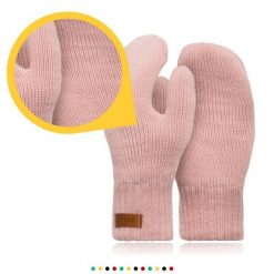 Damskie rękawiczki pudrowy róż Brødrene r2 9935. Czerwone rękawiczki damskie bez wzorów. Za 22.49 zł.