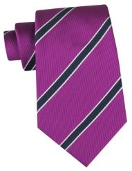 Klasyczny Krawat Klubowy - Alties - Fioletowy w Prążek. Fioletowe krawaty i muchy Alties, bez wzorów, z tkaniny, eleganckie. Za 49.00 zł.