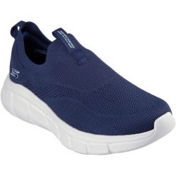 Buty sportowe męskie Skechers Bobs B Flex Frigid. Niebieskie buty sportowe męskie Skechers, bez wzorów, z gumy, bez zapięcia. Za 390.00 zł.