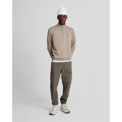 Sweter z bawełny merino z suwakiem na ćwierć Lyle & Scott. Brązowe swetry męskie LYLE AND SCOTT, m, bez wzorów, z bawełny, biznesowe, bez kołnierzyka, bez ramiączek. Za 400.80 zł.