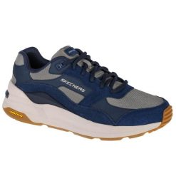 Buty do chodzenia męskie, Skechers Global Jogger. Niebieskie buty sportowe męskie Skechers, bez wzorów, bez zapięcia, trekkingowe. Za 359.99 zł.