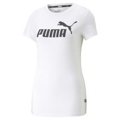 Koszulka Kobieta Puma Essentials Slim biały. Białe bluzki damskie Puma, xs, bez wzorów, sportowe, bez kołnierzyka, bez ramiączek. Za 105.65 zł.