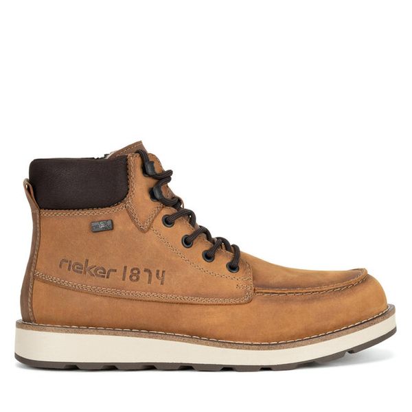 Trzewiki Rieker. Czarne botki męskie Rieker, bez wzorów, bez obcasa, bez zapięcia. Za 359.99 zł.