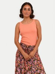 Kaffe Top Carna 10507348 Pomarańczowy Shaped Fit. Brązowe topy damskie Kaffe, l, bez wzorów, z bawełny, bez kołnierzyka, bez ramiączek. Za 169.99 zł.