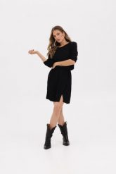 SUKIENKA ROSSA CZARNA L - Flawless. Czarne sukienki damskie Flawless, do pracy, l, bez wzorów, biznesowe, bez kołnierzyka, bez ramiączek, maxi, dopasowane. Za 385.00 zł.