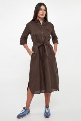 Sukienka lniana szmizjerka Tabella MM. Sukienki damskie MM, bez wzorów, bez kołnierzyka, bez ramiączek, szmizjerki. Za 1,359.00 zł.