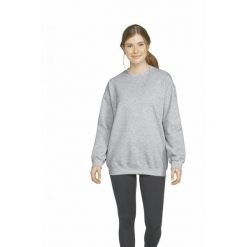 Bluza z okrągłym dekoltem Gildan Midweight Softstyle. Szare bluzy damskie GILDAN, s, bez wzorów, z bawełny, klasyczne, bez ramiączek, bez kaptura. Za 125.00 zł.