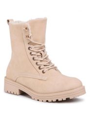 Jenny Fairy Trapery WS2978-08 Beżowy. Brązowe trapery damskie Jenny Fairy, ze skóry, bez zapięcia. Za 71.99 zł.