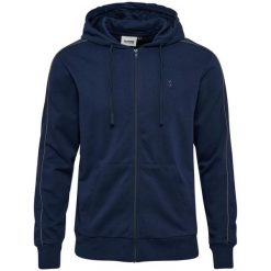 Bluza z kapturem i zamkiem błyskawicznym Hummel Pulse Piping. Niebieskie bluzy męskie Hummel, m, bez wzorów, bez ramiączek, z kapturem. Za 246.00 zł.